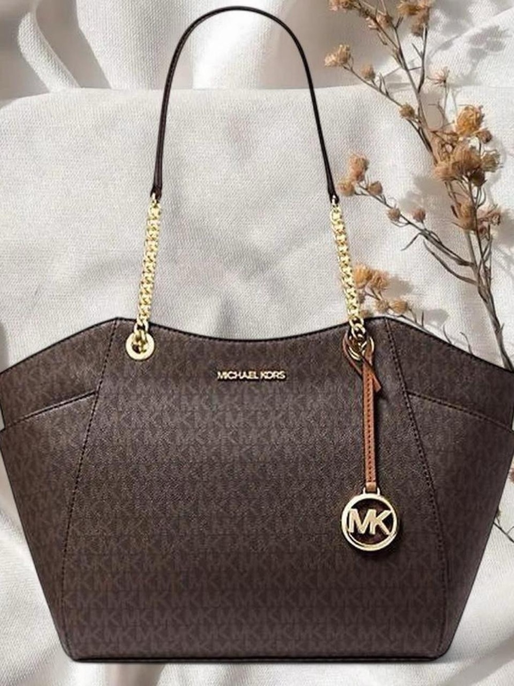 Michael Kors Jet Set Large Signature Logo Shoulder Bag